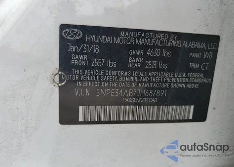 2018 Hyundai Sonata Sport from USA, damaged, VIN 5NPE34AB7JH687891